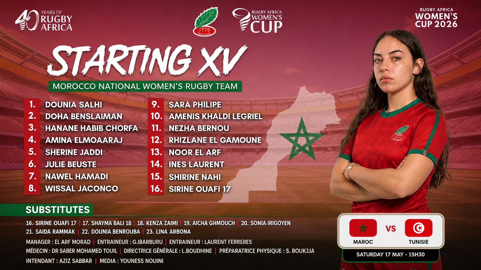 Rugby Africa Women’s Cup 2026 : Les Lionnes face à au défi tunisien cet après-midi
