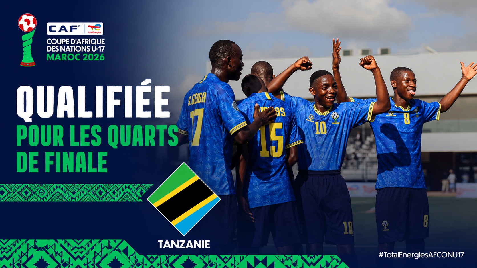 CAN U17 Maroc 2026 : la Tanzanie qualifiée, le Sénégal relancé