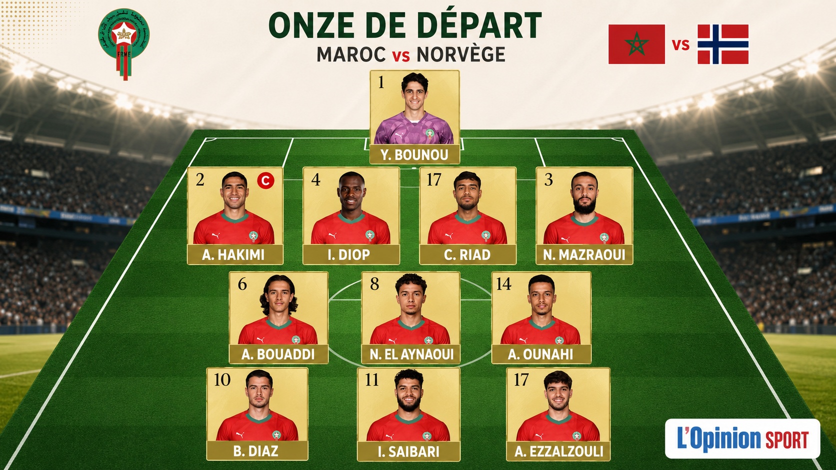 Maroc - Norvège : Ouahbi dévoile son onze pour la dernière répétition générale avant le Mondial