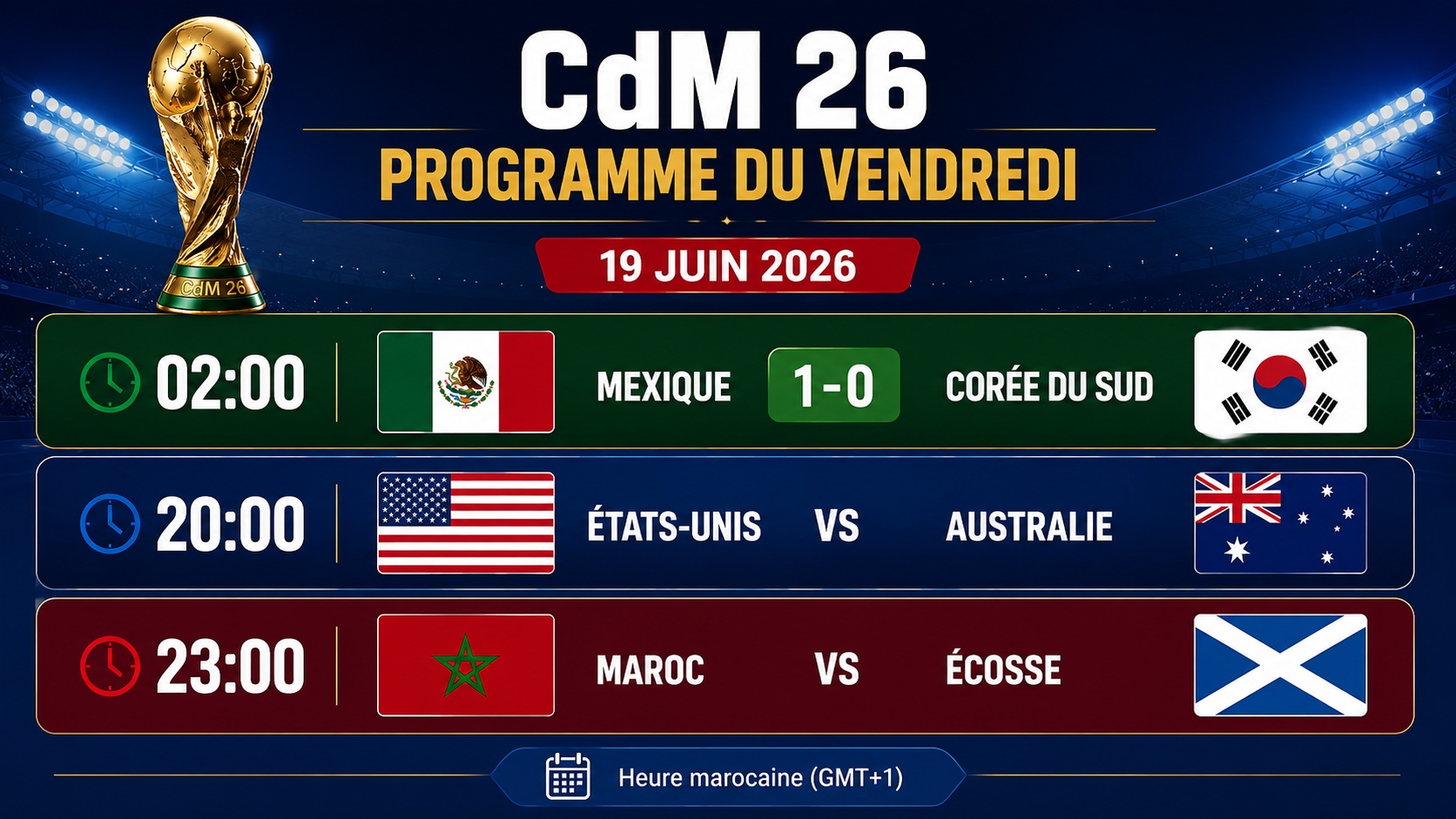 CdM 26 : Focus sur les États-Unis et le Maroc ce vendredi soir