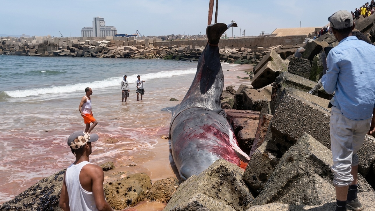 Safi : Un cachalot géant échoue sur les côtes atlantiques