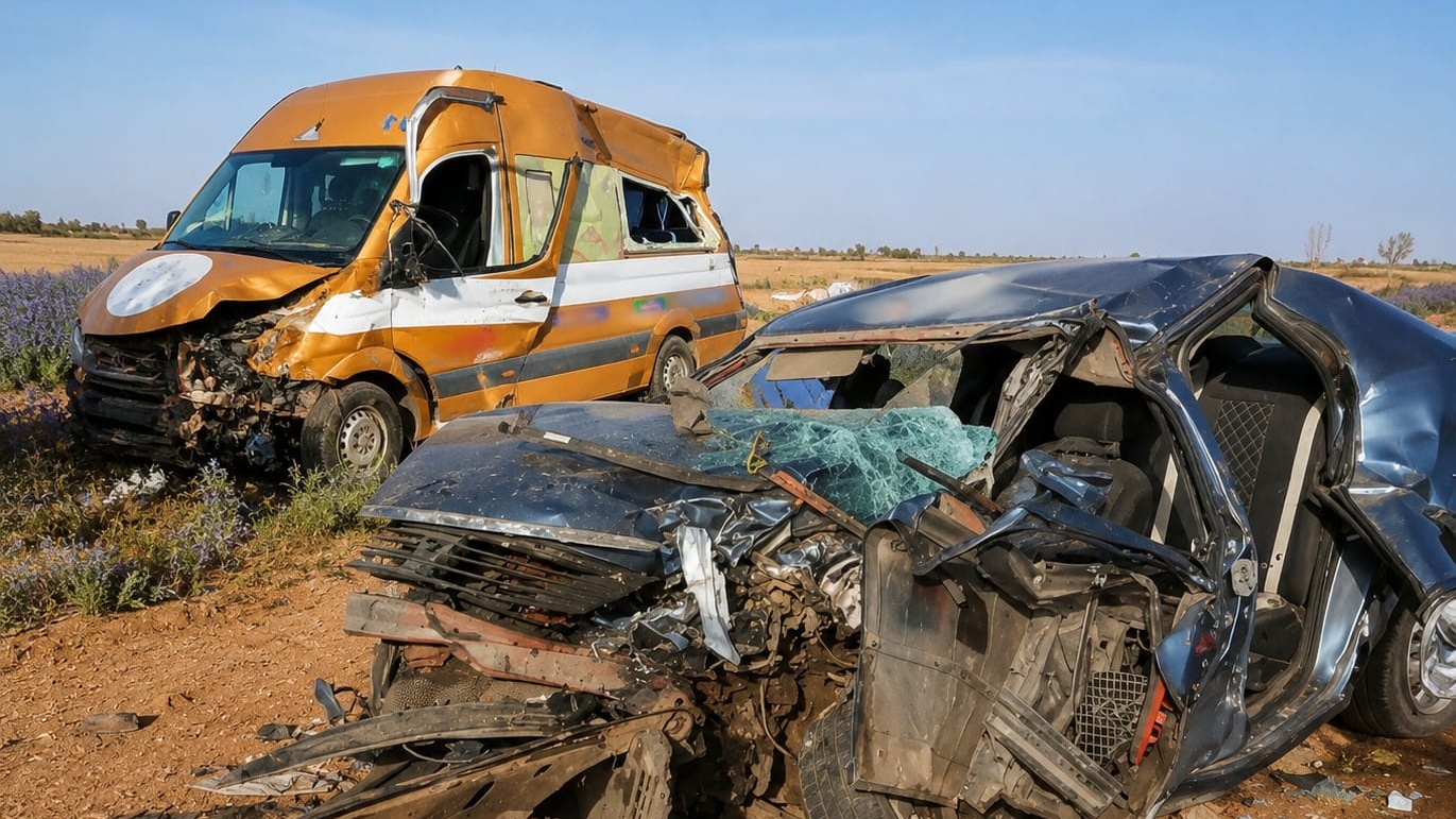 El Jadida : un chauffeur de transport scolaire tué et trois enseignants blessés dans une collision routière