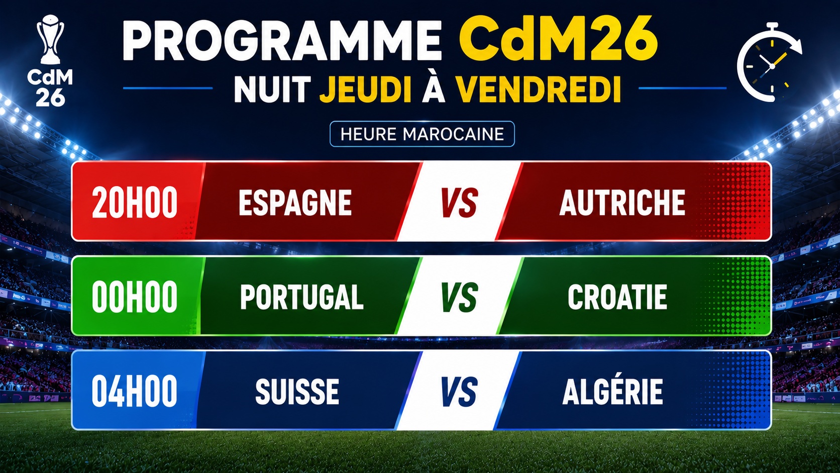 CdM 2026 : trois affiches ouvertes cette nuit… 