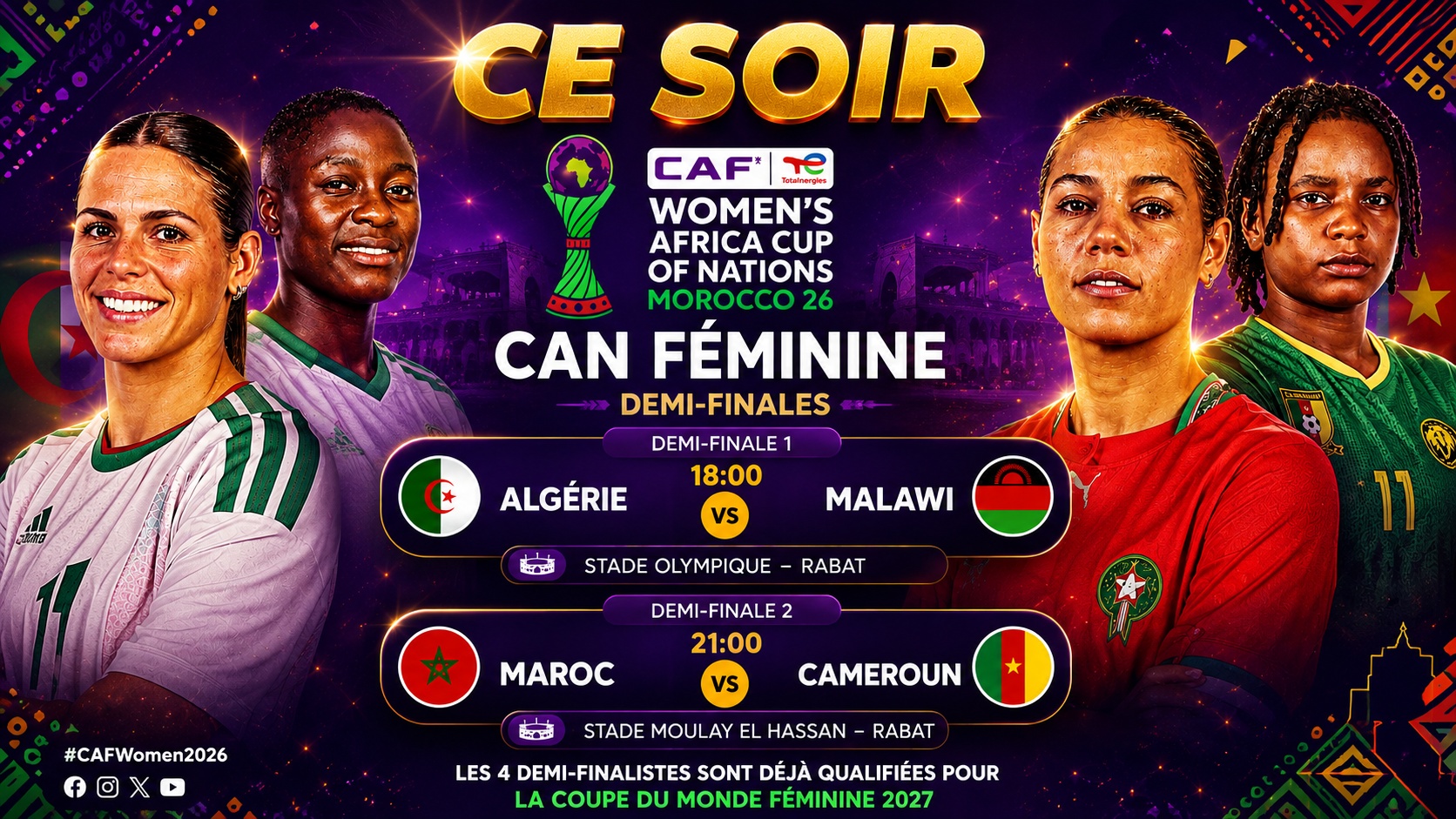 ½ Finale CAN (f) 2026 : Maroc - Cameroun, la finesse contre le physique 