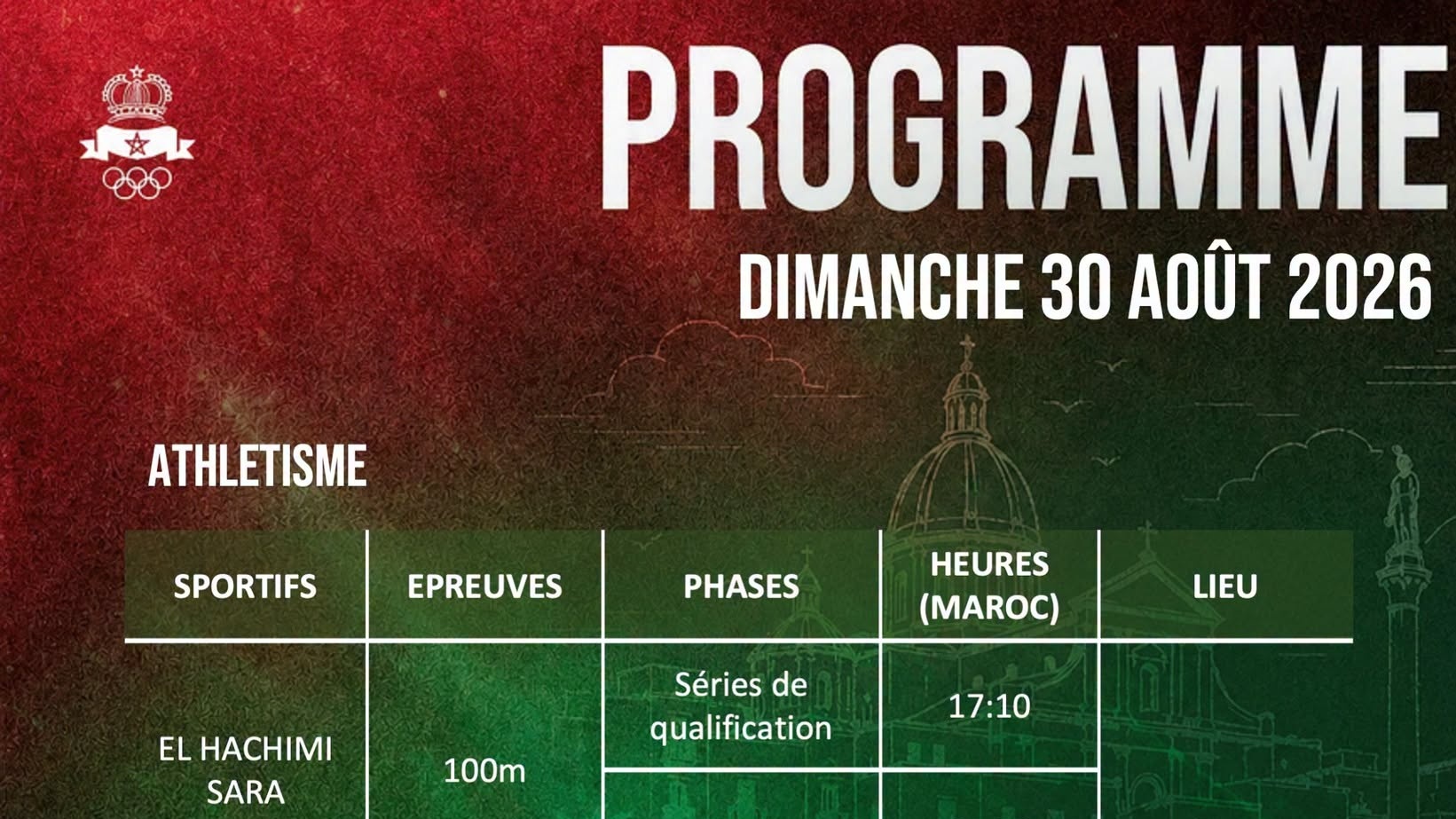  JM 2026 : Programme national du jour