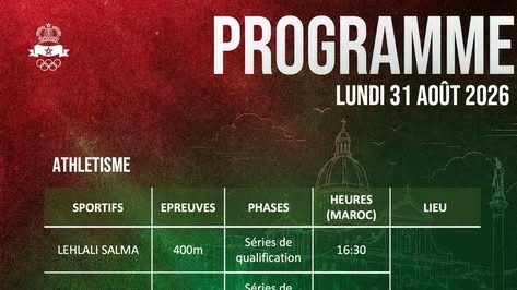 JM 2026 : Programme national du jour
