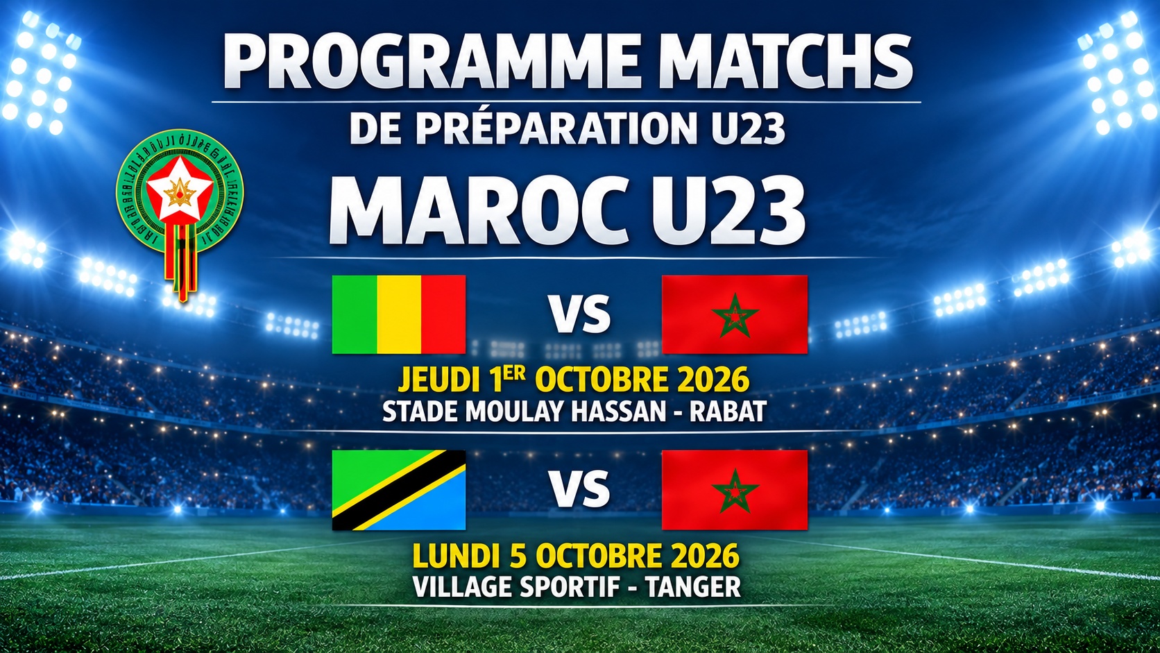 Equipe nationale U23 : stage au Complexe Mohammed VI de football