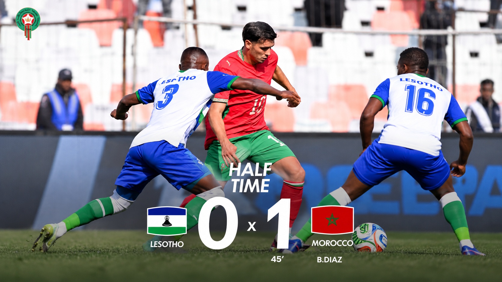 Lesotho-Maroc : les Lions mènent à la pause