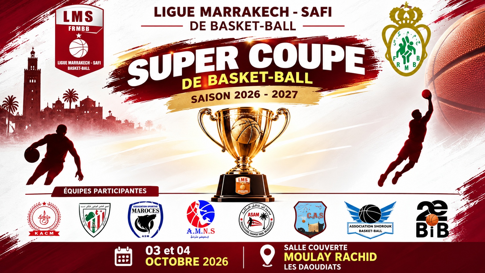 Basket-ball : La Coupe de la Ligue, premier test pour les clubs de la région Marrakech-Safi