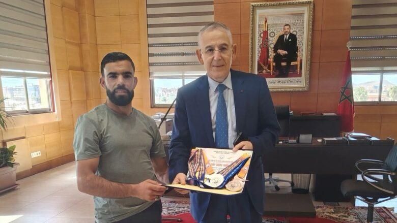 Kung-fu vietnamien :   Le champion du monde Youssef Laakoub reçu par le wali de la région Marrakech-Safi