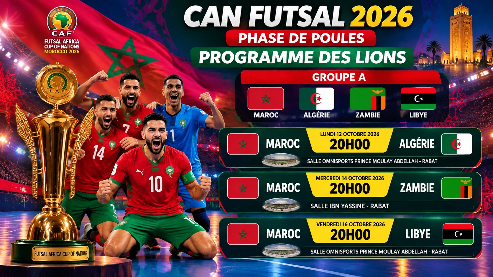 CAN futsal 2026 : la billetterie ouvre ce jeudi 