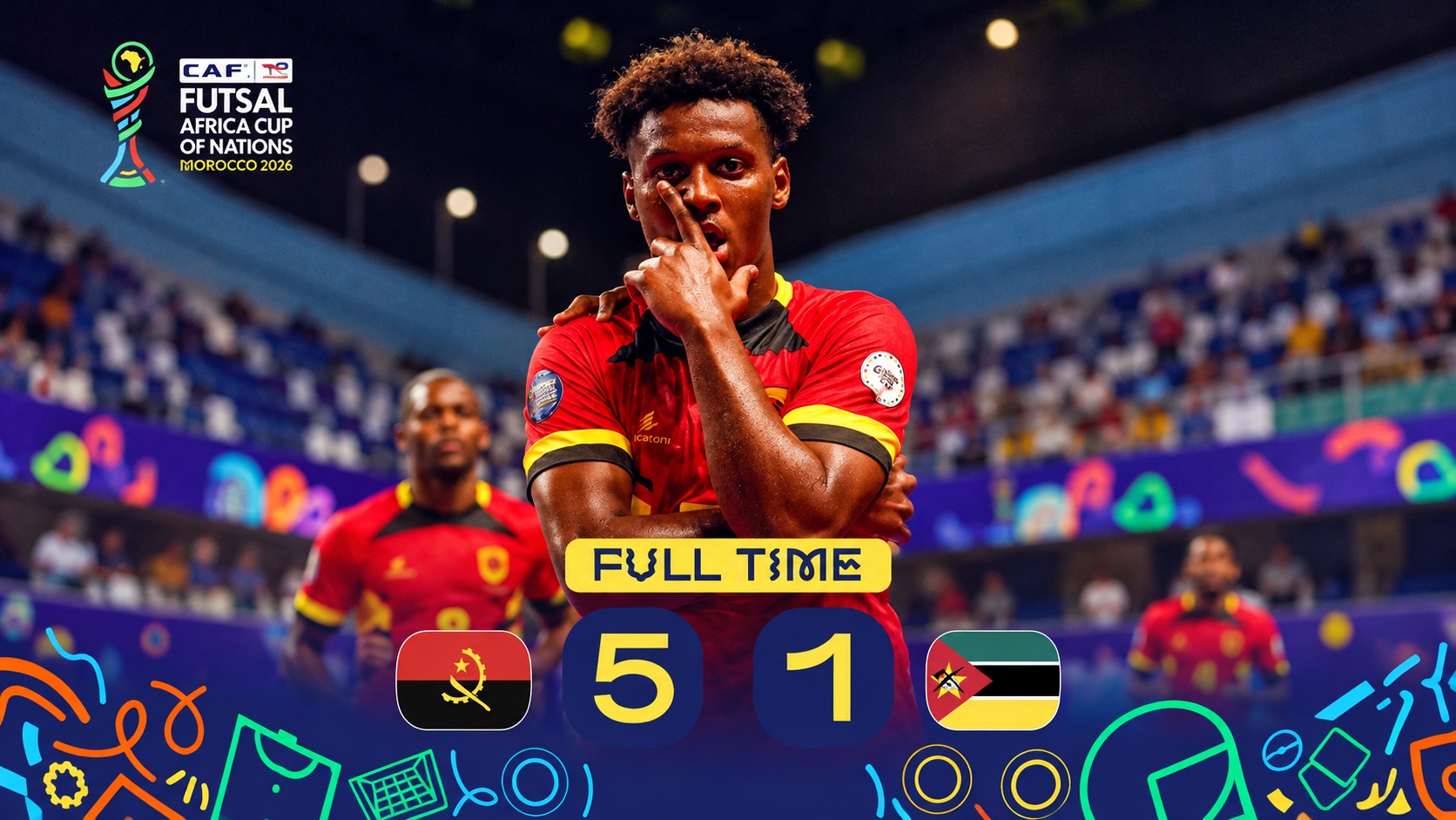 CAN de futsal 2026 : l’Angola pulvérise le Mozambique 