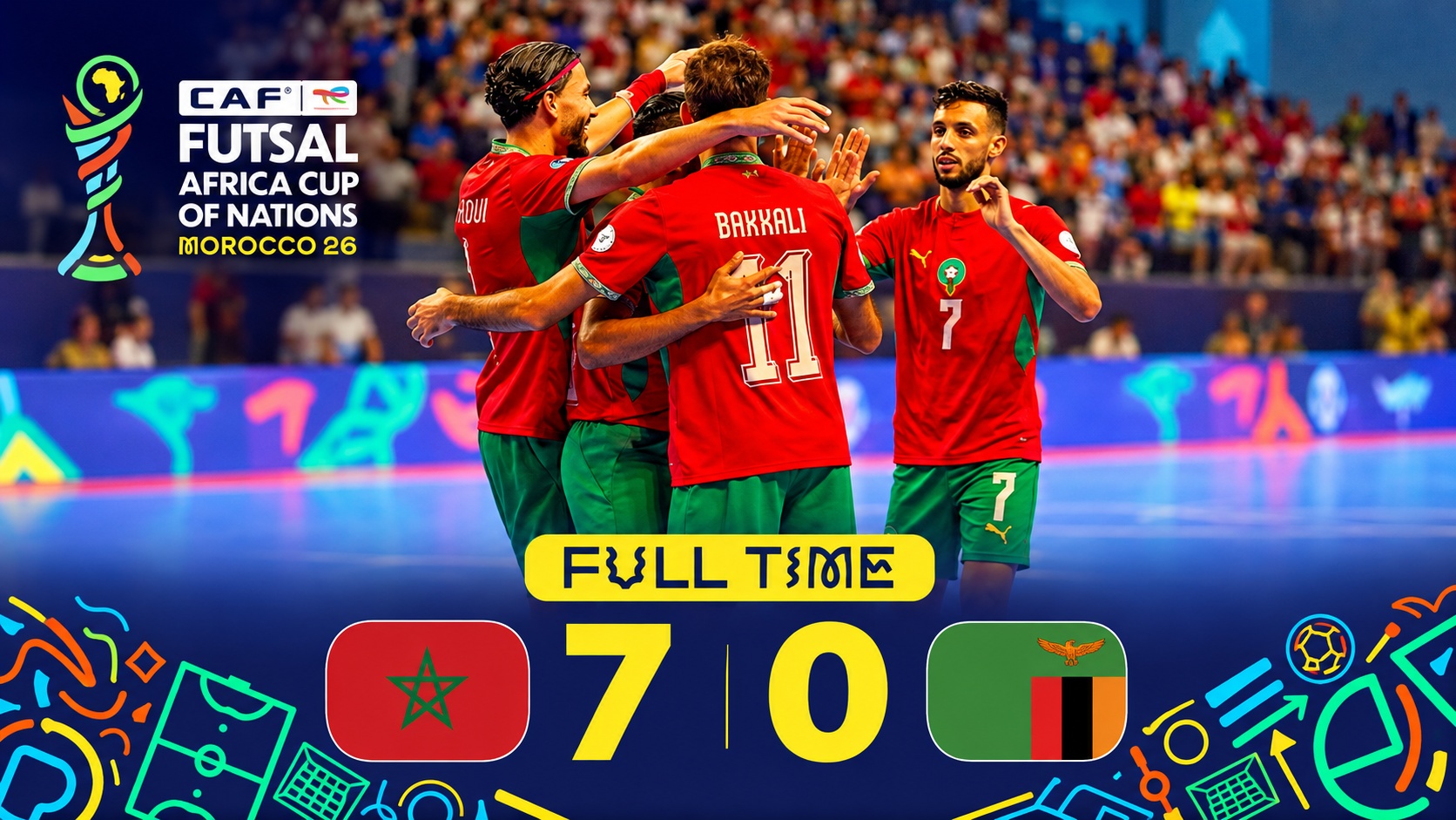 Futsal - CAN 2026 : le Maroc déroule face à la Zambie 