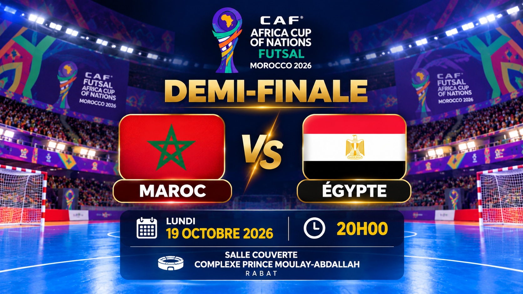 CAN Futsal 2026 : Maroc-Égypte, un choc pour une place en finale