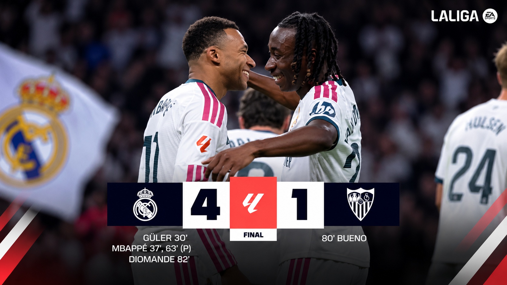 Liga-J9 : le Real déroule face à Séville avant le Clasico