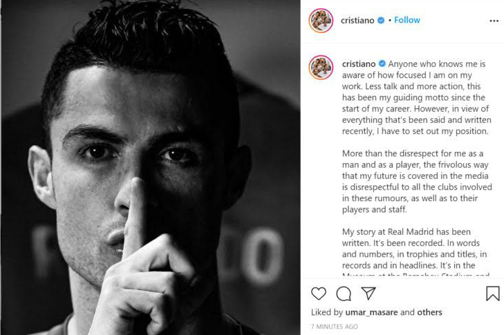 CR7 brise son silence et dément les rumeurs