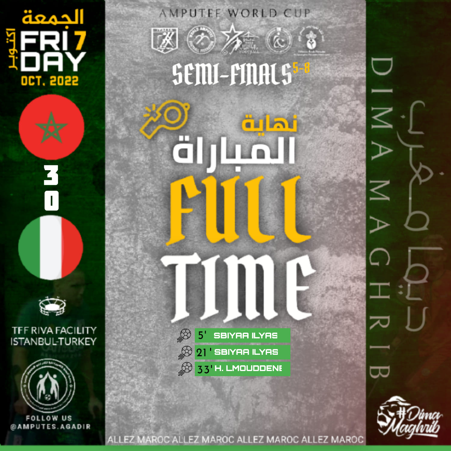 Mondial de foot pour amputés : Le Maroc bat l'Italie, la 5e place dans le viseur