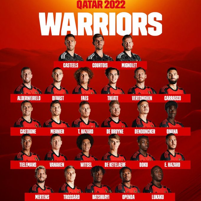 Mondial : Lukaku et Eden Hazard sur la liste belge