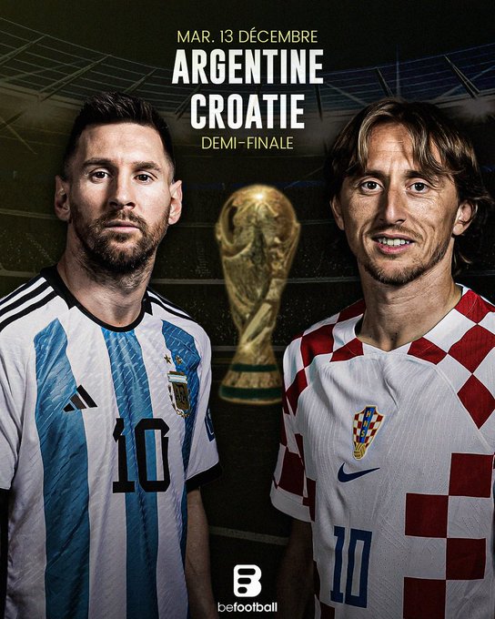 Mondial 2022 / Demi-finale, ce soir à 20h00:  Argentine vs Croatie ou Messi vs Modric