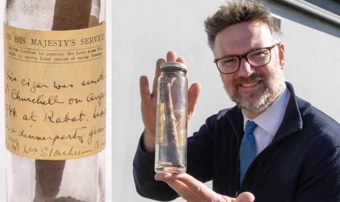 Le bout d’un cigare fumé par Churchill en 1944 à Rabat sera vendu aux enchères