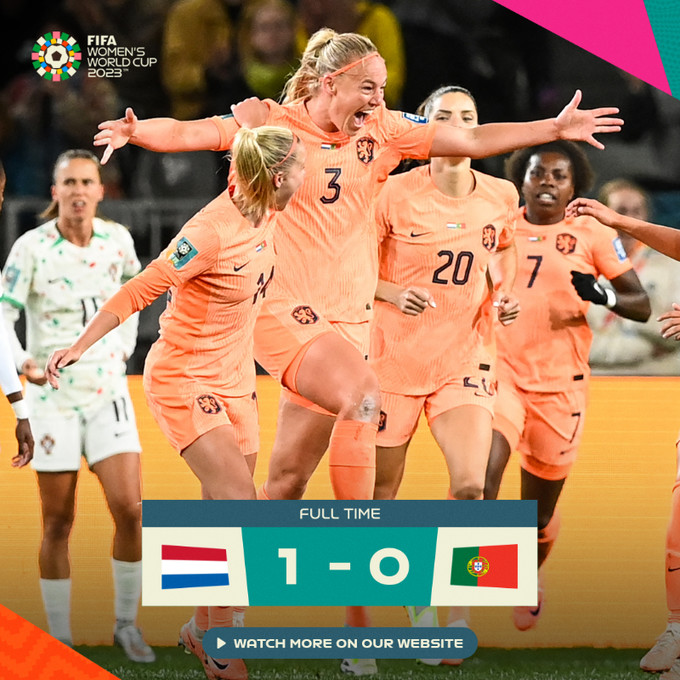 Mondial féminin 2023 : Les Pays-Bas par le plus petit score face au Portugal