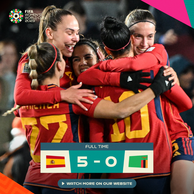 Mondial féminin 2023 : L’Espagne s’est baladée face à la Zambie
