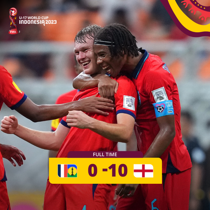 Spécial Mondial U17: L’Angleterre impitoyable face à la Nouvelle Calédonie