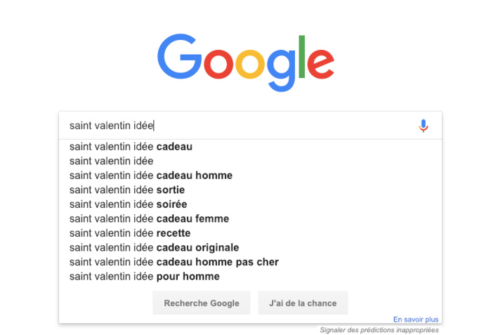 Google: Gestion de la publicité en période de la Saint-Valentin