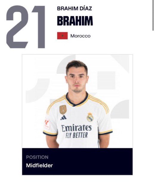 Brahim Diaz:  La Liga met à jour sa nouvelle nationalité sportive