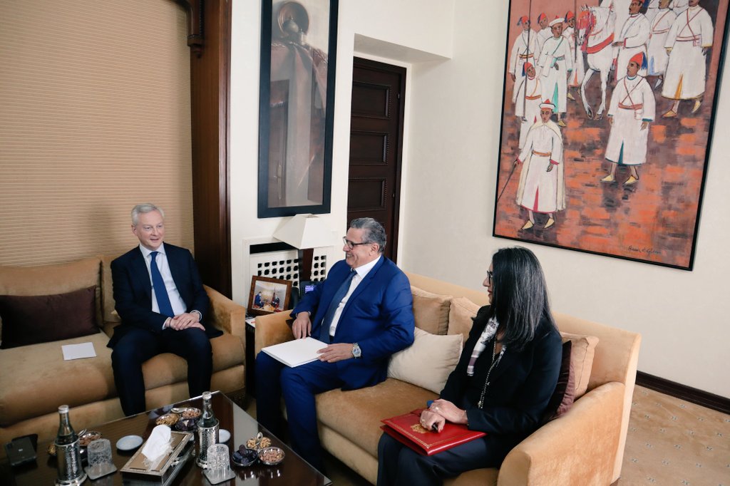 Aziz Akhannouch reçoit Bruno Le Maire qui effectue une visite au Maroc