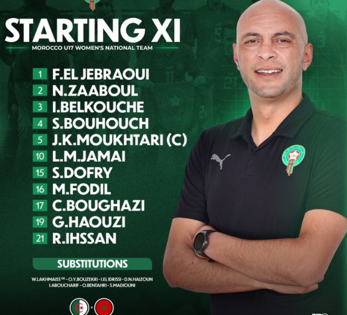 Qualifications Mondial Féminin U17/Algérie - Maroc:  Les Lioncelles  mènent 0-1 à la pause ; (5-0 après cumul aller-retour)