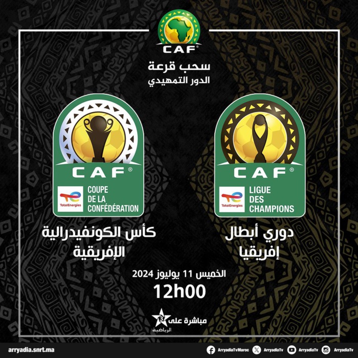 Urgent:  Tirage des matchs du premier tour préliminaire de la LDC et la CCAF sur Arriyadia (12h00 )