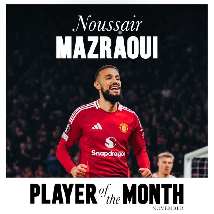 Footballeurs Marocains du Monde: Mazraoui ‘’Meilleur mancunien de novembre’’ !