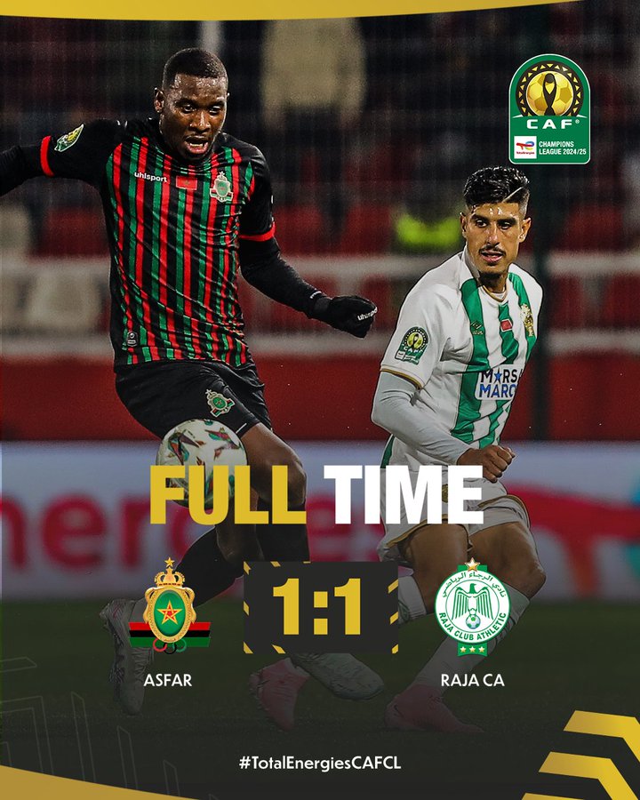 LDC. (groupe B) : L’AS FAR qualifiée. Le Raja pas tout à fait éliminé !