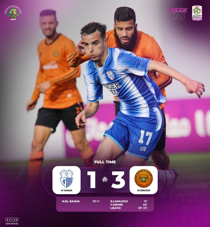 Botola D1. MAJ / J18 : Le  Catenaccio et l'opportunisme de la RSB font la différence à Tanger