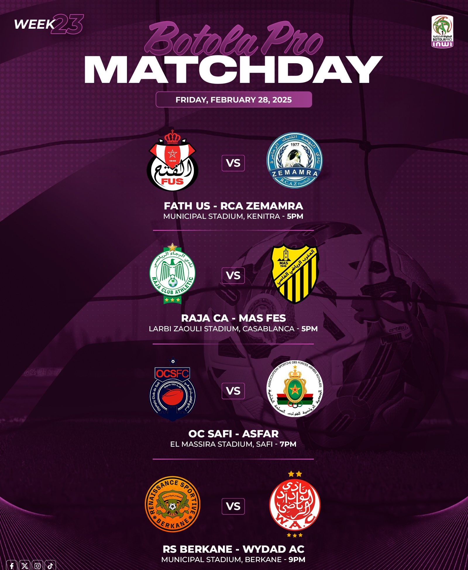 Botola D1/J23: RSB-WAC, la grande affiche de ce vendredi !