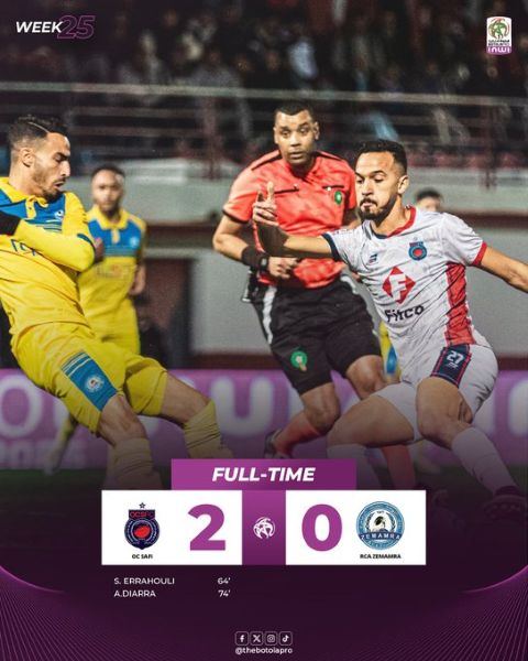 Botola D1 / J25 : L’OCS inflige à la RCAZ sa 3e défaite de suite