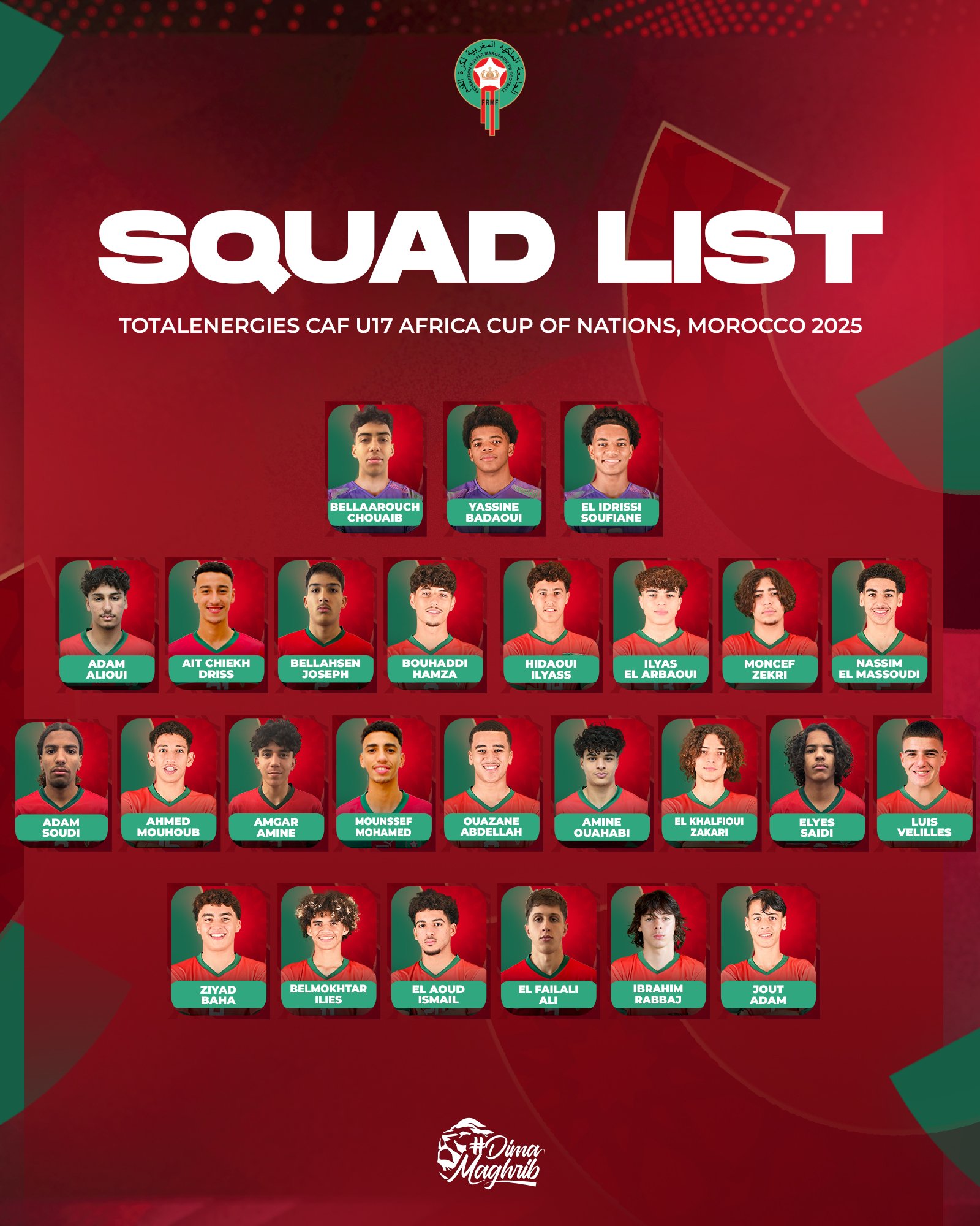 CAN U17 Maroc 25: Le Sélectionneur national dévoile sa liste finale