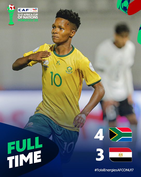CAN U17 : L’Afrique du Sud renverse l’Egypte au bout d'un match à 7 buts !