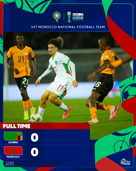 CAN U17 / Zambie-Maroc:  Une fin de partie difficile mais une balle de match manquée à la 90'+6 !