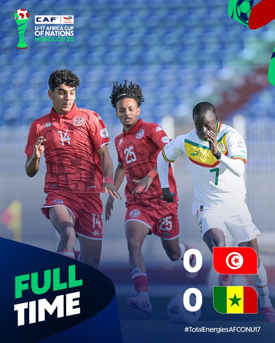CAN U17: La Tunisie et le Sénégal se neutralisent