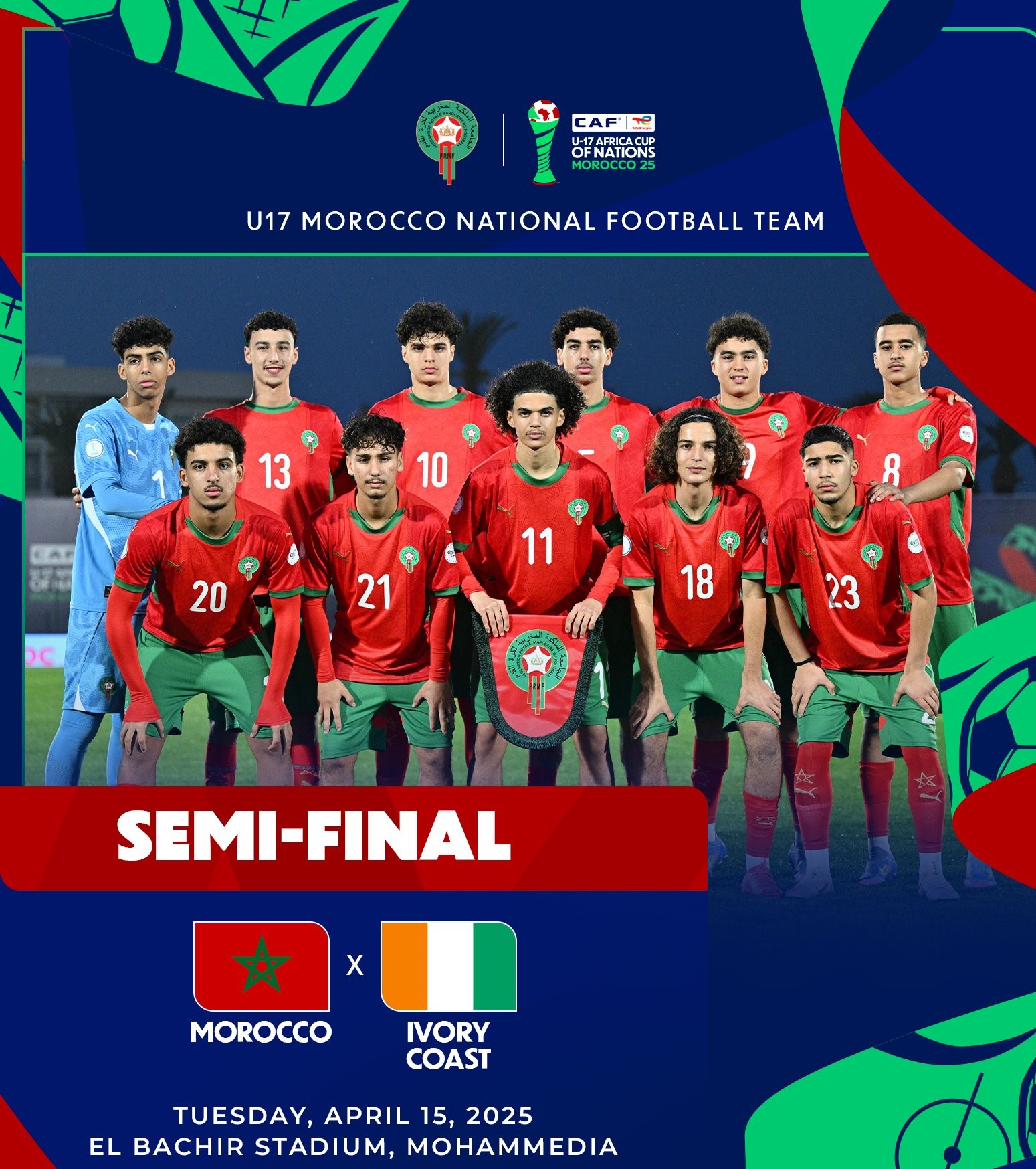 1/2 Finale. CAN U17 / Aujourd’hui, Maroc-Côte d’Ivoire : Horaire ? Chaines ?
