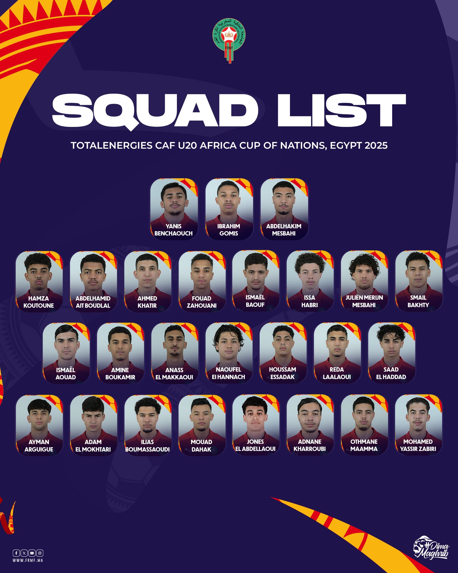 CAN U20 Egypte 25 : La liste finale des Lionceaux convoqués dévoilée