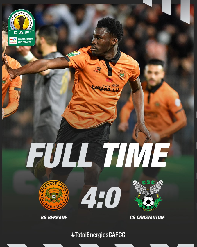 ½ Finale. CCAF : RS. Berkane humilie CS. Constantine et le président de la FAF !