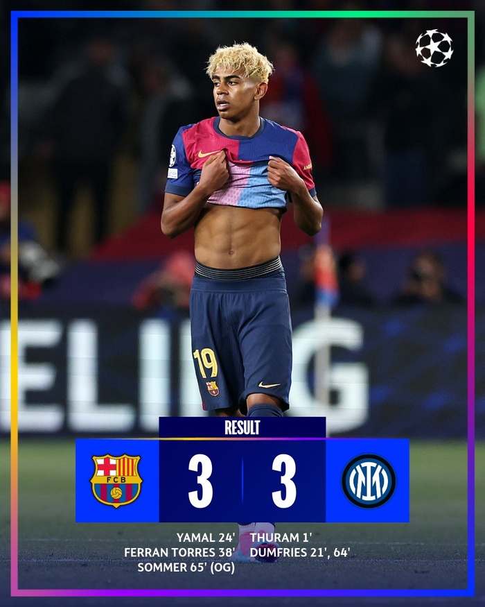 ½ LDC UEFA : Le Barça et l'Inter referont le match pour la qualification !