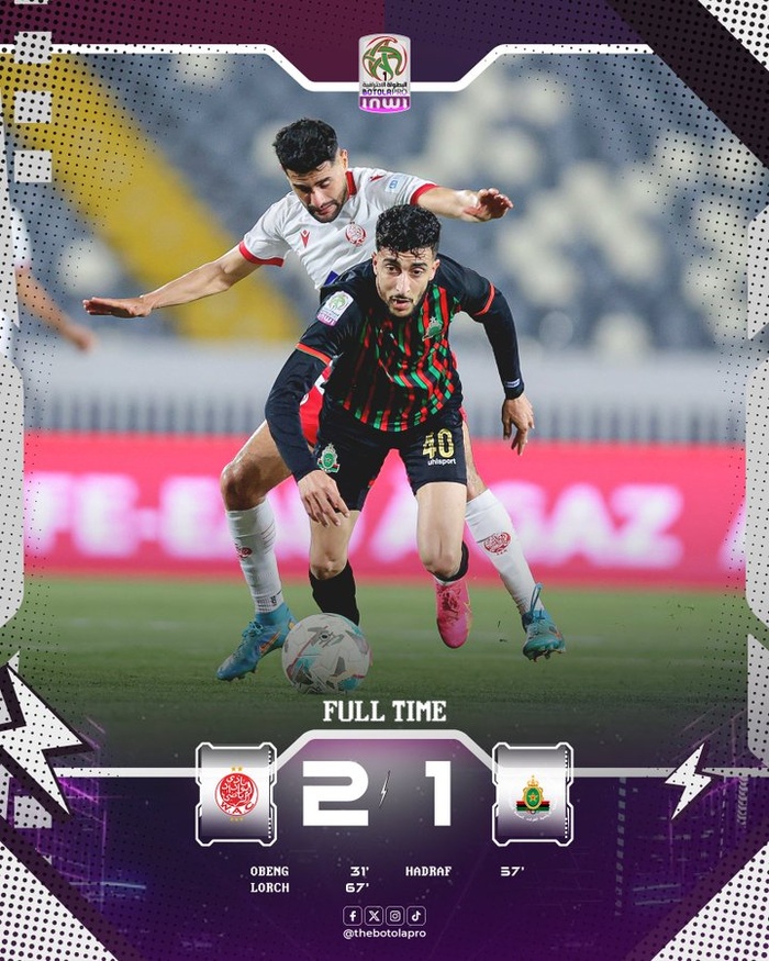 Botola D1/J28 : Le Wydad vainqueur de l’AS FAR !