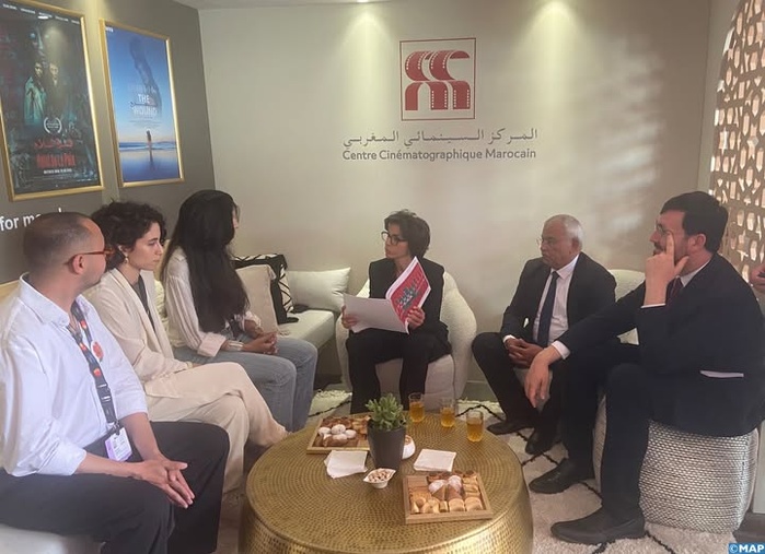 La ministre française de la Culture visite le pavillon marocain au Festival de Cannes