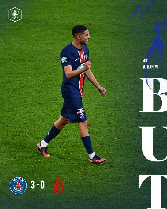 Finale Coupe de France (1ère MT) : Hakimi buteur