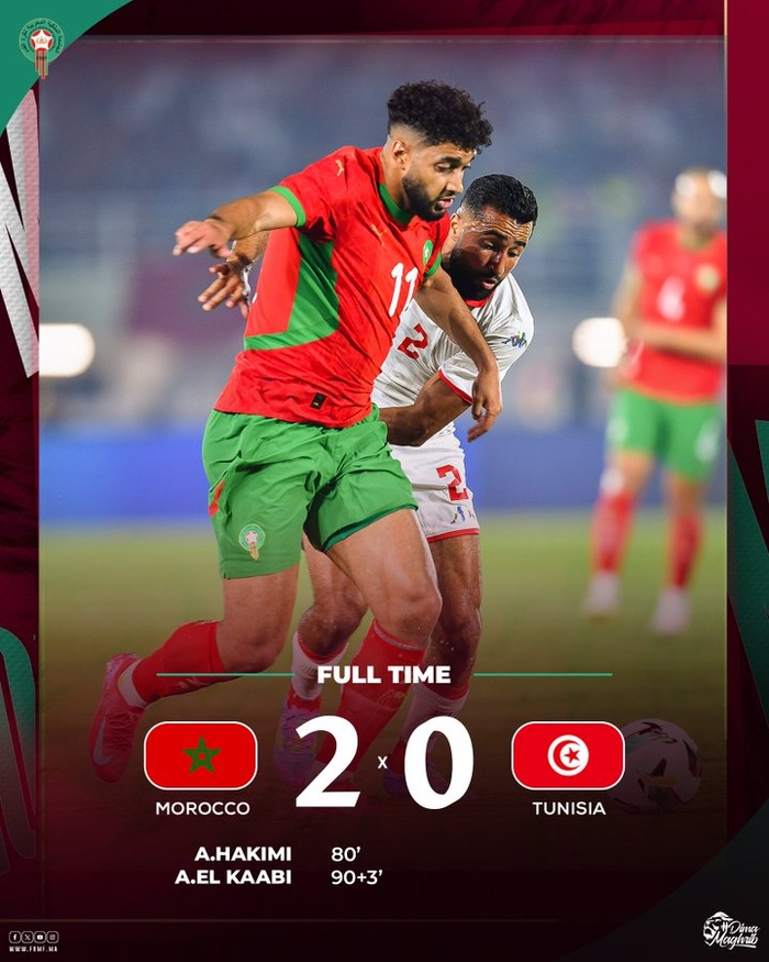 Amical Maroc-Tunisie : Les Lions de l’Atlas maîtrisent les Aigles de Carthage