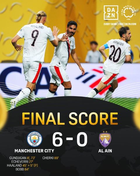 CDM Clubs 25 (Groupe G) :  Surclassant Al Aïn, City file en huitièmes